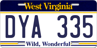 WV license plate DYA335