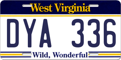 WV license plate DYA336