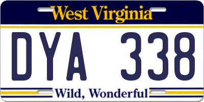 WV license plate DYA338
