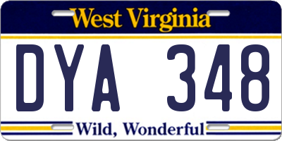 WV license plate DYA348