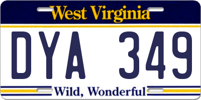 WV license plate DYA349