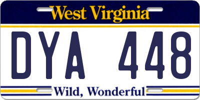 WV license plate DYA448