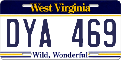 WV license plate DYA469