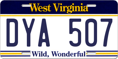 WV license plate DYA507
