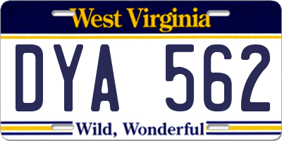 WV license plate DYA562