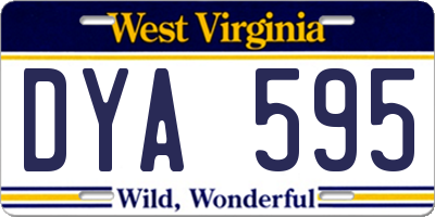WV license plate DYA595