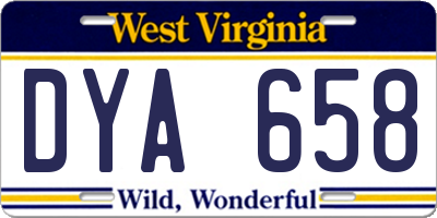 WV license plate DYA658