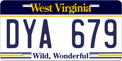 WV license plate DYA679