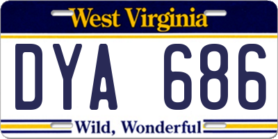 WV license plate DYA686