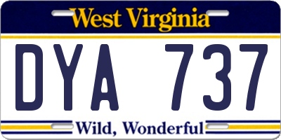 WV license plate DYA737