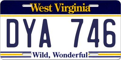 WV license plate DYA746