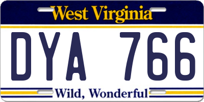 WV license plate DYA766
