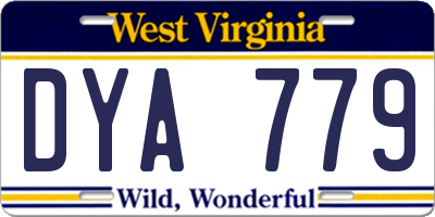 WV license plate DYA779