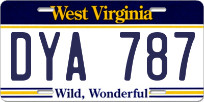 WV license plate DYA787