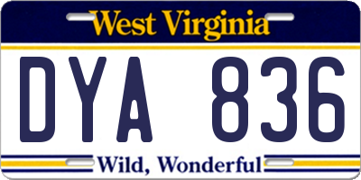 WV license plate DYA836