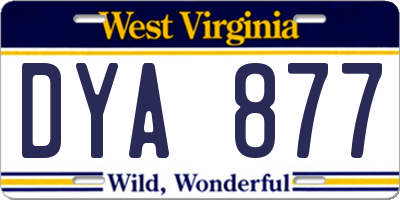 WV license plate DYA877