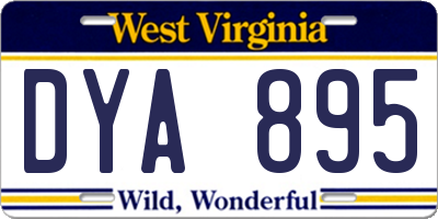 WV license plate DYA895