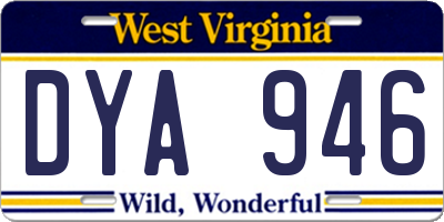 WV license plate DYA946