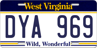 WV license plate DYA969