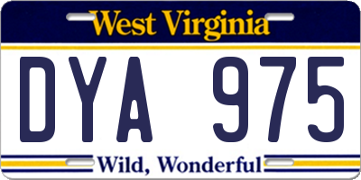 WV license plate DYA975