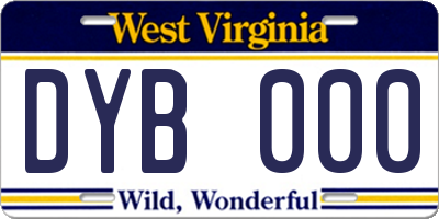 WV license plate DYB000