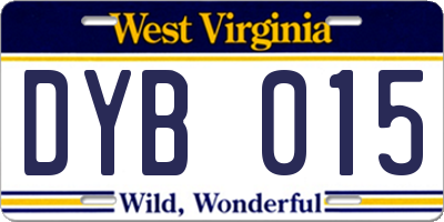 WV license plate DYB015