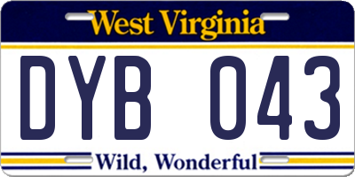 WV license plate DYB043
