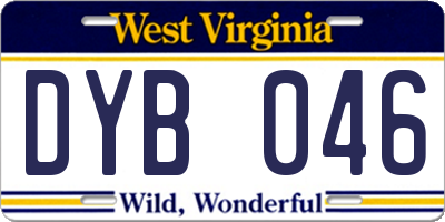 WV license plate DYB046