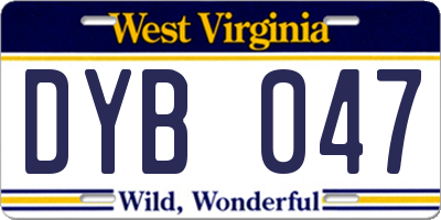 WV license plate DYB047