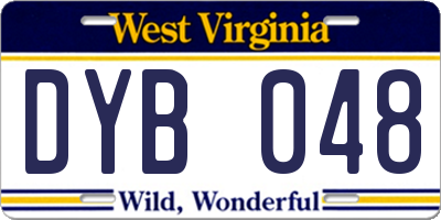 WV license plate DYB048