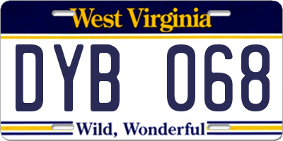 WV license plate DYB068