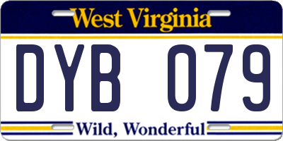 WV license plate DYB079