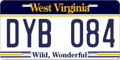 WV license plate DYB084
