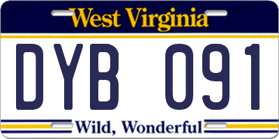 WV license plate DYB091