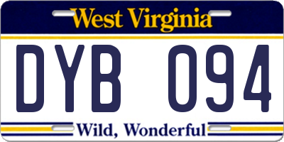 WV license plate DYB094