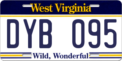 WV license plate DYB095