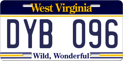 WV license plate DYB096