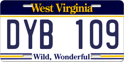 WV license plate DYB109