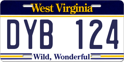 WV license plate DYB124
