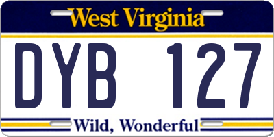 WV license plate DYB127