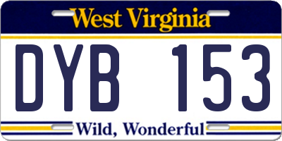 WV license plate DYB153