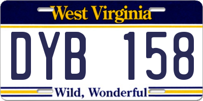 WV license plate DYB158
