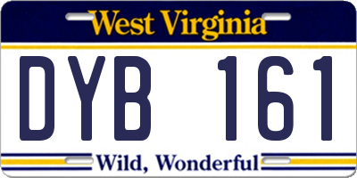 WV license plate DYB161