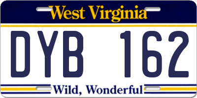 WV license plate DYB162
