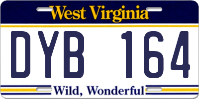WV license plate DYB164
