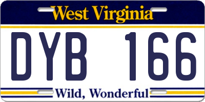 WV license plate DYB166