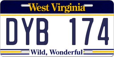 WV license plate DYB174