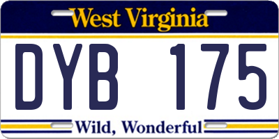 WV license plate DYB175