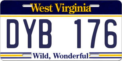 WV license plate DYB176