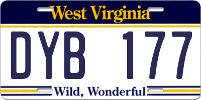 WV license plate DYB177